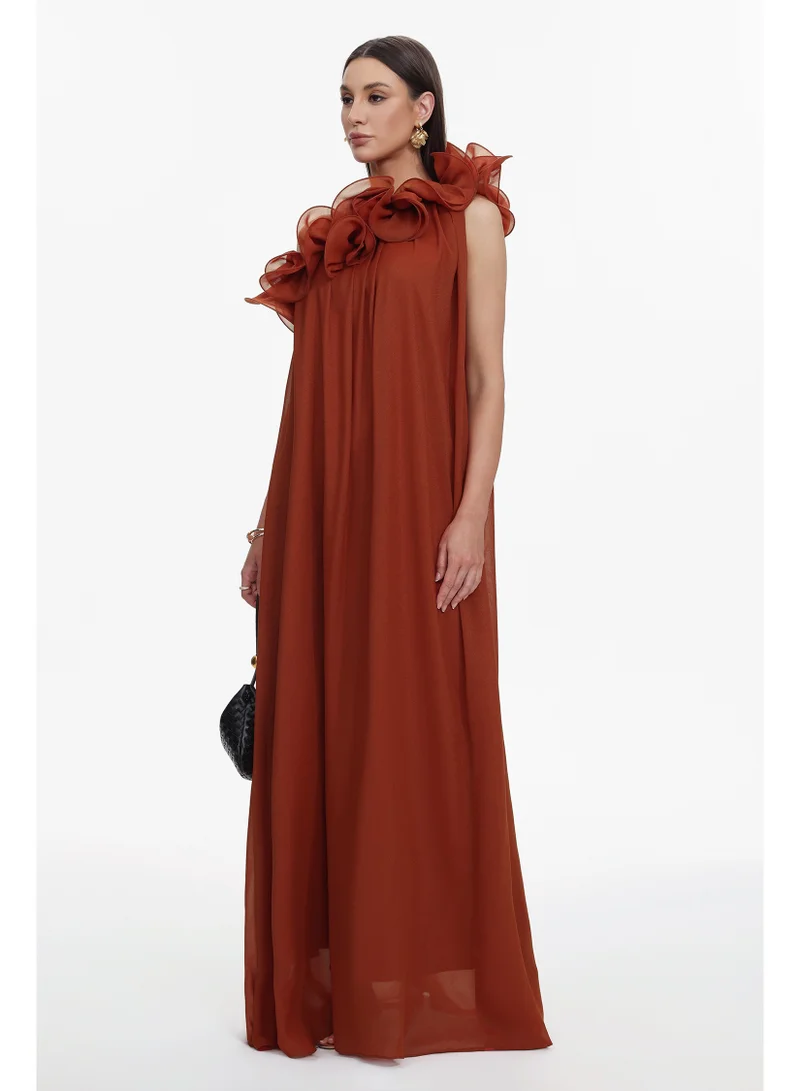 Bella Barnett  Neal Resort Flowy One Shoulder Ruffle Maxi Dress for Women | Best Price UAE